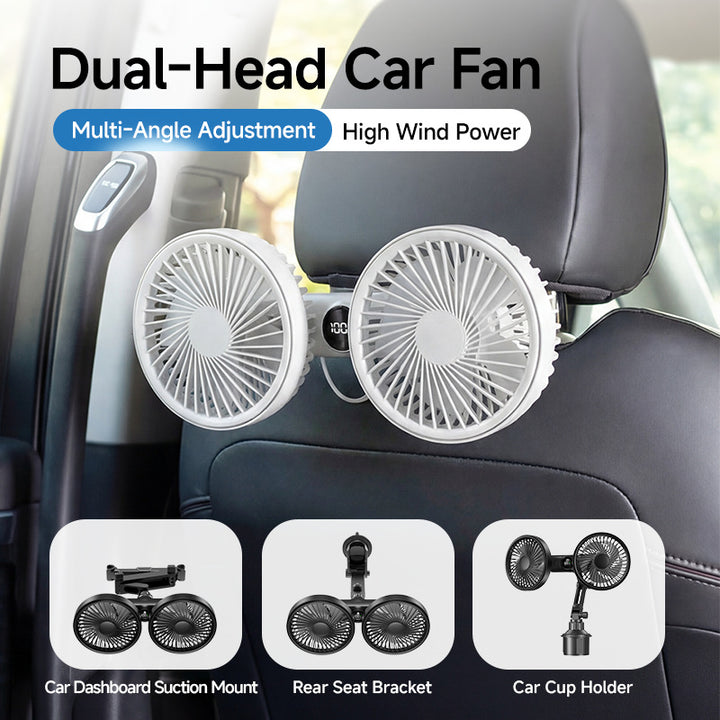 Unisex Dual-Head Rotating Clip-On Fan Skanto