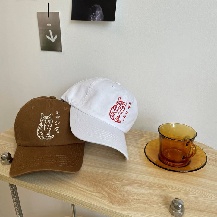 Menns brodert katt design baseball cap Skanto