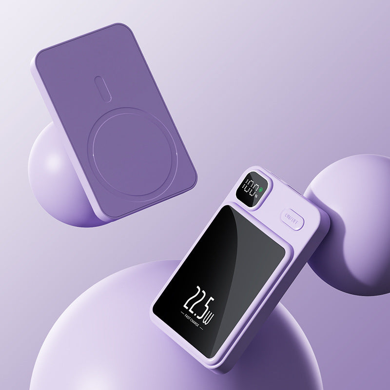 Bærbar Powerbank med trådløs ladefunksjon og intelligent LED-skjerm Skanto