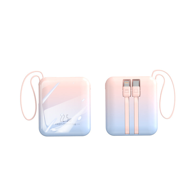 Raskladbar powerbank med integrert kabel Skanto