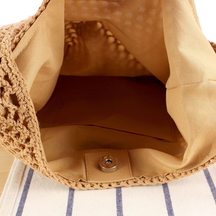 Hand-knotted tote bag made of natural cotton Skanto