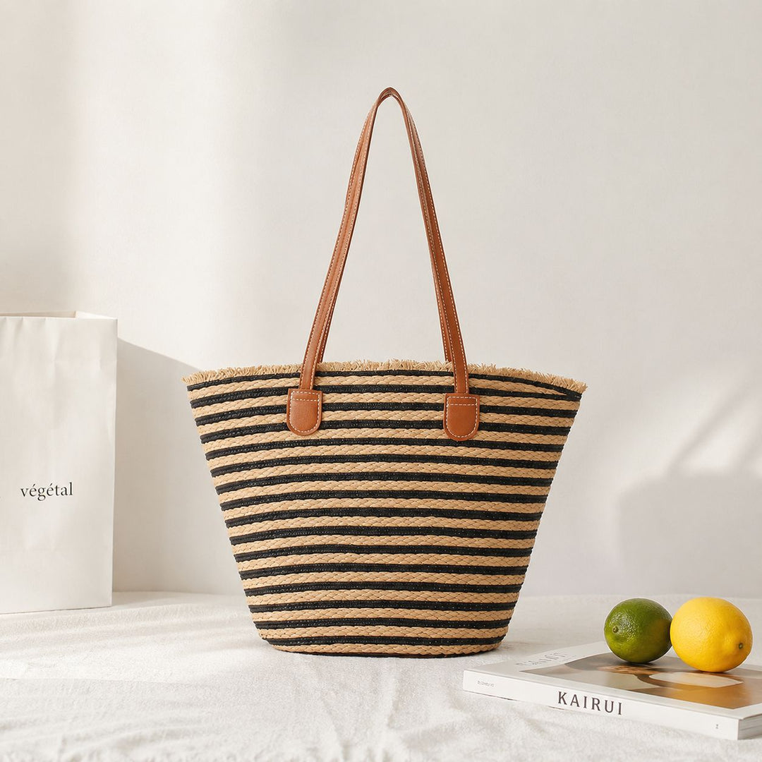 Elegant Bast-crossbody bag with leather handles Skanto