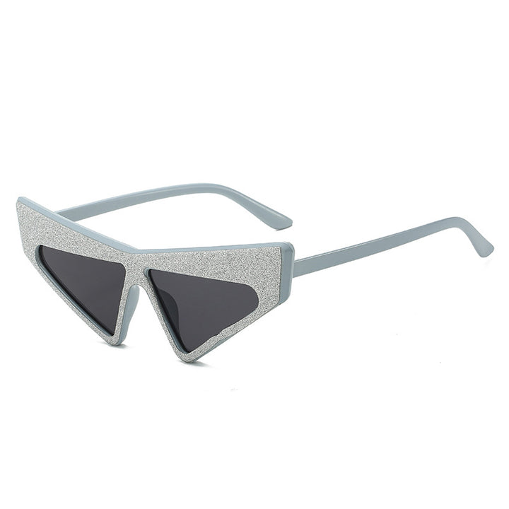 Dame futuristisk solbrille med glitrende ramme Skanto