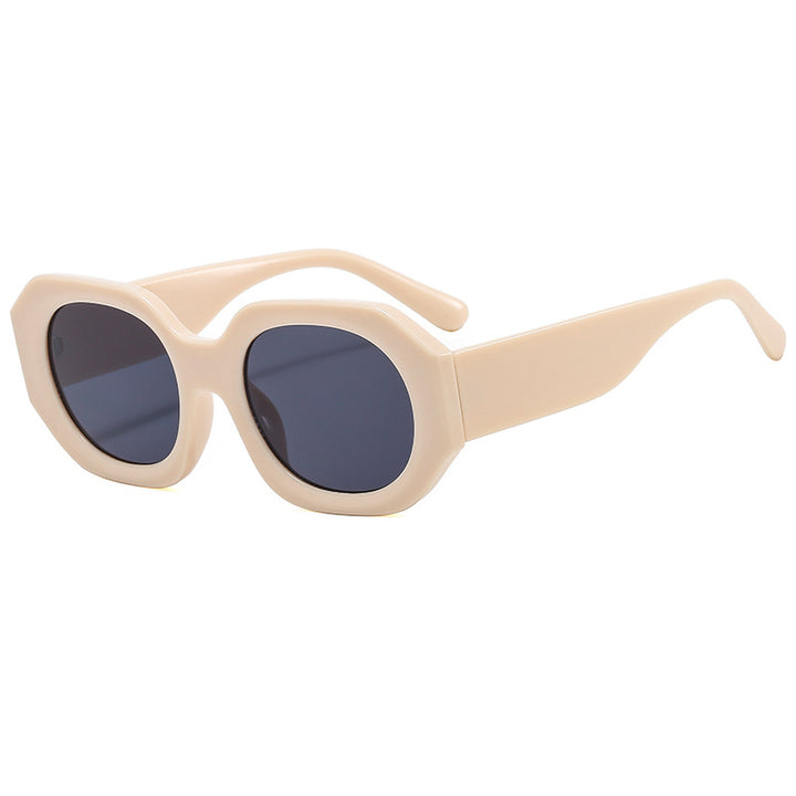 Dame modische solbrille i elegant, åttekantet design Skanto