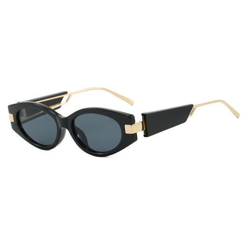 Dame elegant Cat-Eye solbriller med gullige detaljer Skanto