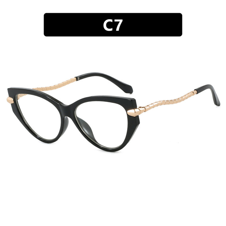 Dame Cat-Eye solbriller med elegant metallramme og stilige aksenter Skanto