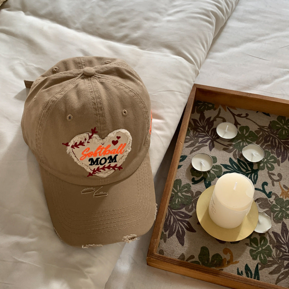 Kvinne Brodert Softball Mor Caps Skanto