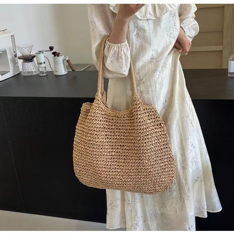 Håndlaget Raffia Handleveske Skanto