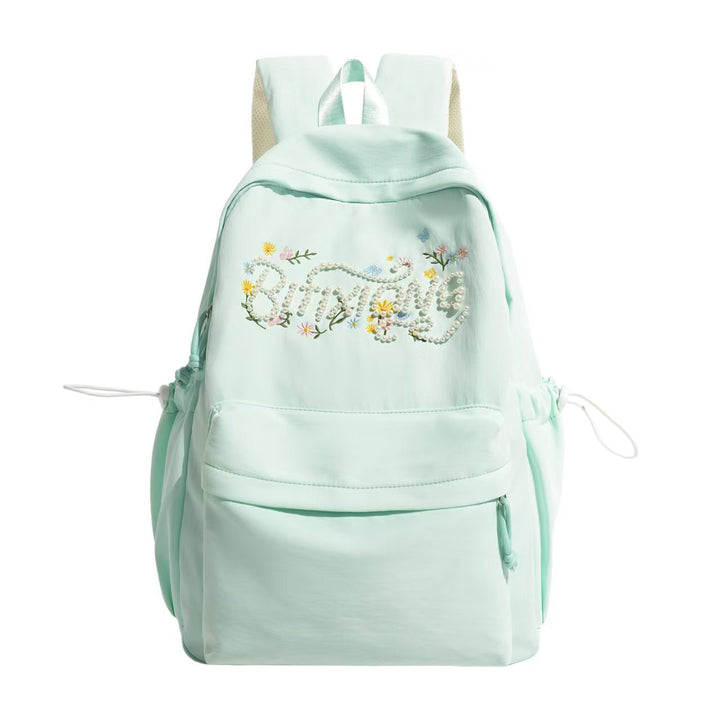 Broderte blomsterelement ryggsekk Skanto