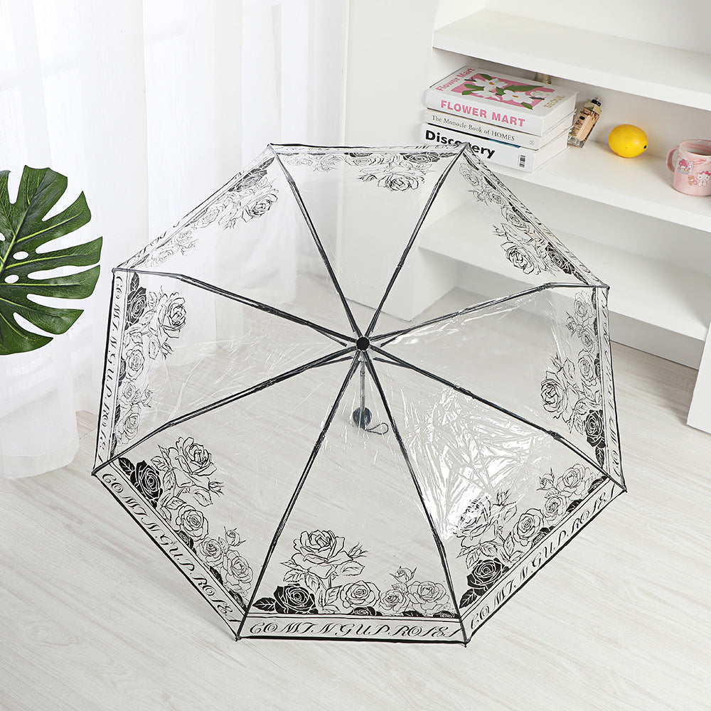Damer elegant gjennomsiktig paraply med romantisk design Skanto