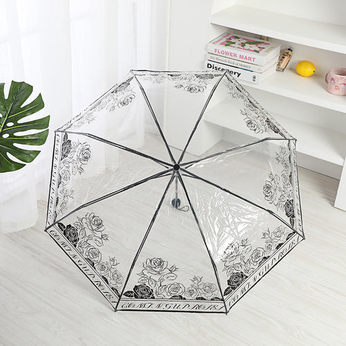 Damer elegant gjennomsiktig paraply med romantisk design Skanto