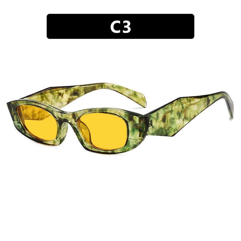 Dame trendy Cat-Eye solbriller med unikt ramme og UV-beskyttelse Skanto