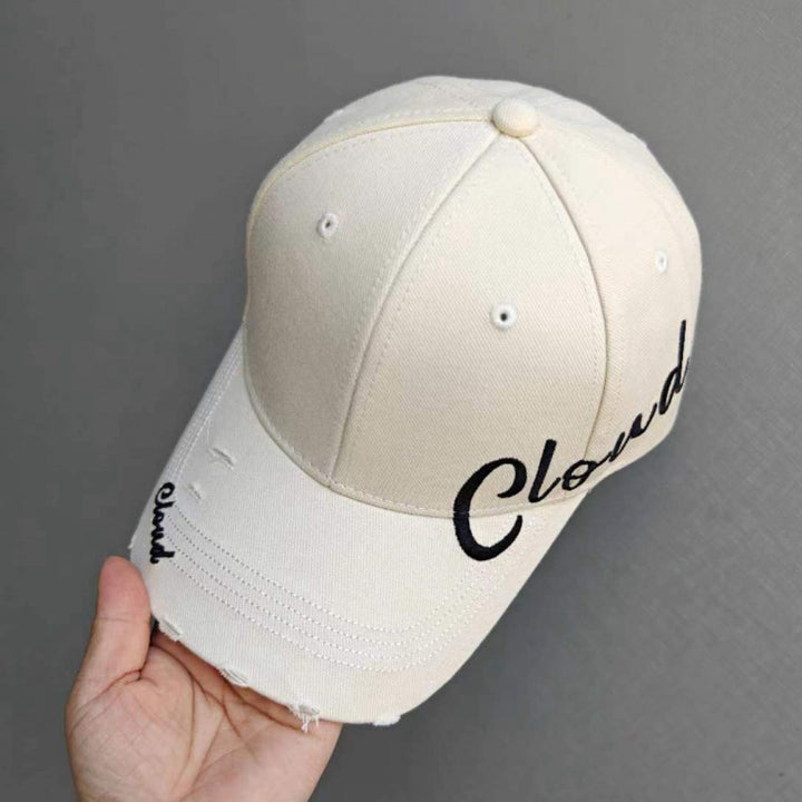 Kvinne Slitt Bomull Baseball Caps med Skript Design Skanto