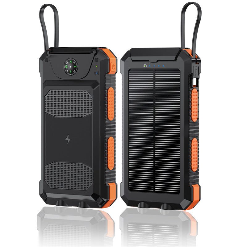 Vanntett sol-powerbank med innebygd kompass Skanto