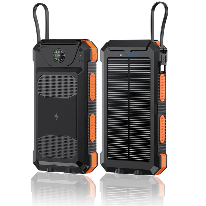 Vanntett sol-powerbank med innebygd kompass Skanto