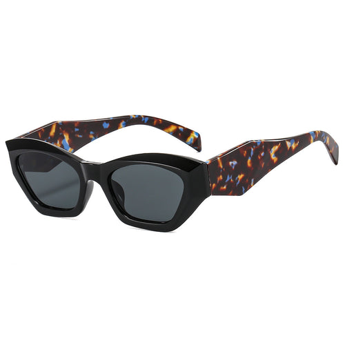 Dame geometrisk designer solbrille med glitrende ramme Skanto