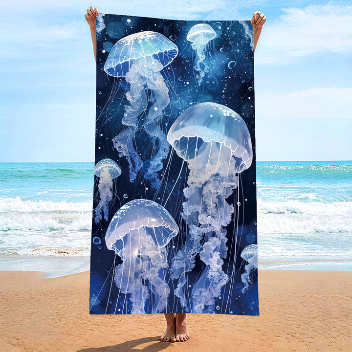 Ladies beach towel with maritime stripe pattern Skanto