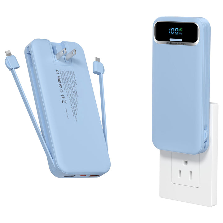 Powerbank med innebygd batterilader og LCD-skjerm Skanto