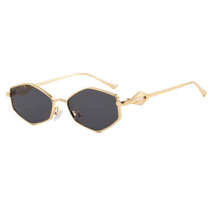Dame geometrisk solbrille med beskyttende UV-filter og high-end metallramme Skanto