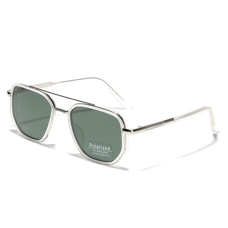 Dame kvadratisk solbrille med polarisert glass og elegant metallramme Skanto
