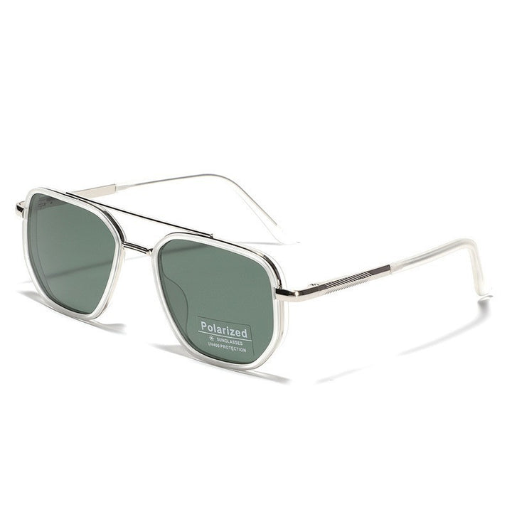 Dame kvadratisk solbrille med polarisert glass og elegant metallramme Skanto