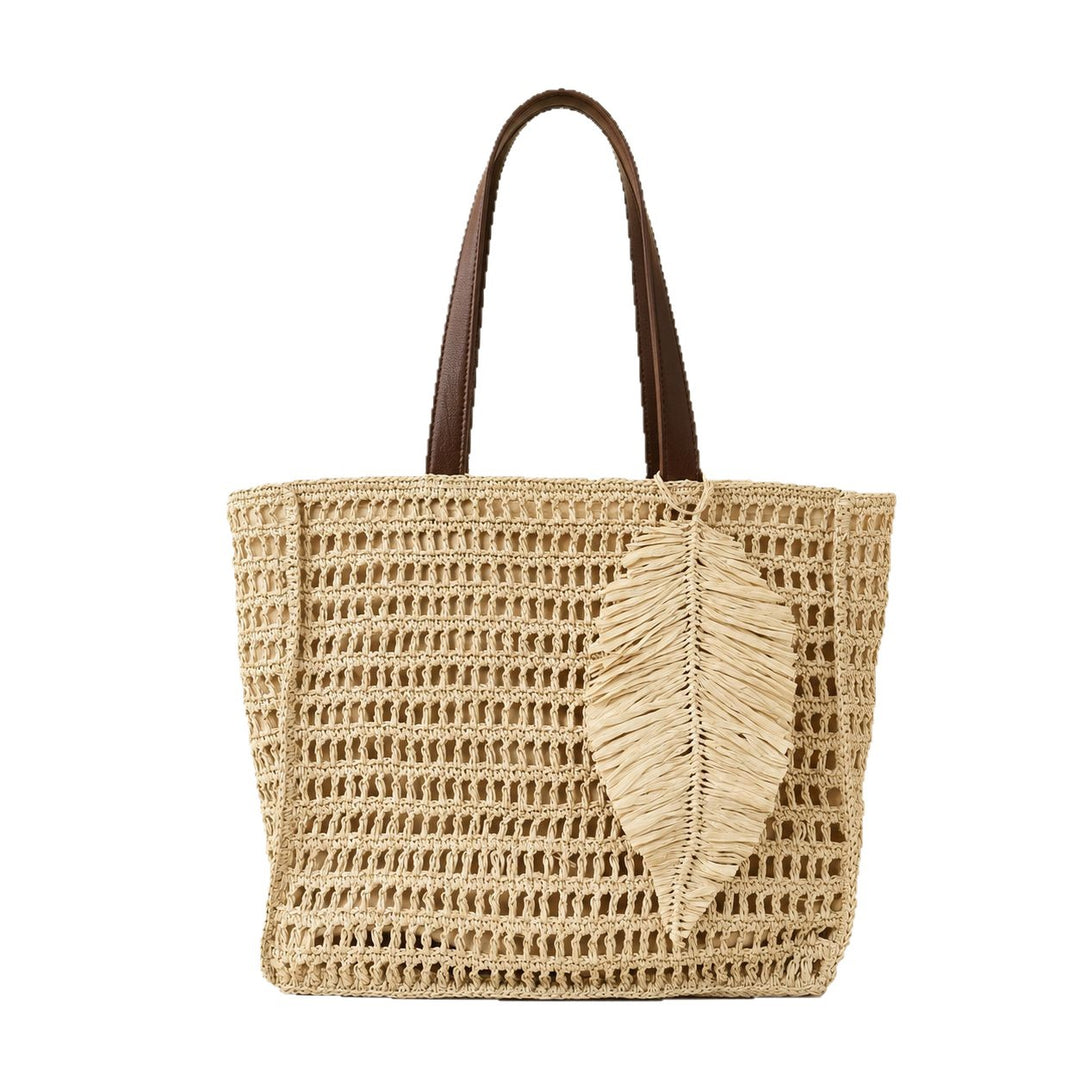 Håndlaget strandbag av naturmaterialer Skanto
