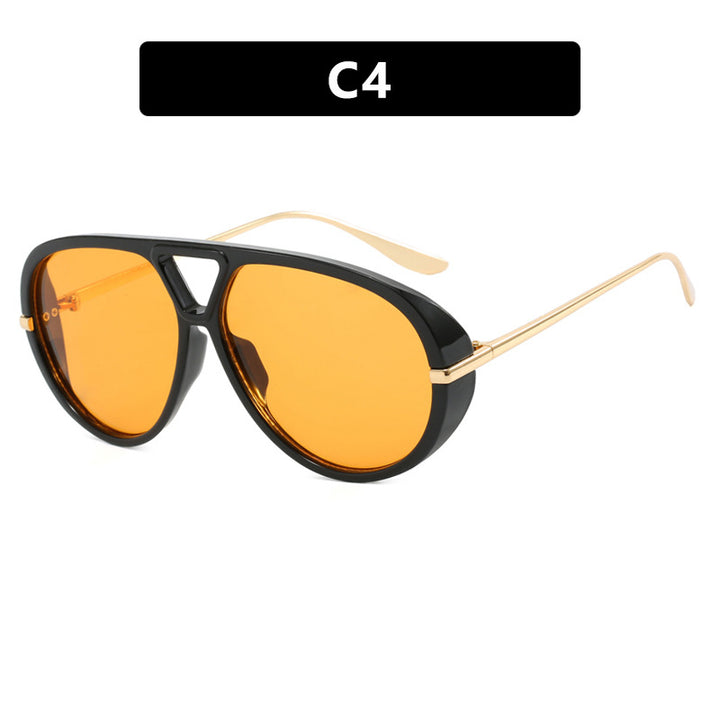 Dame Oversized solbriller med elegant plastramme og speilbelagte glass Skanto