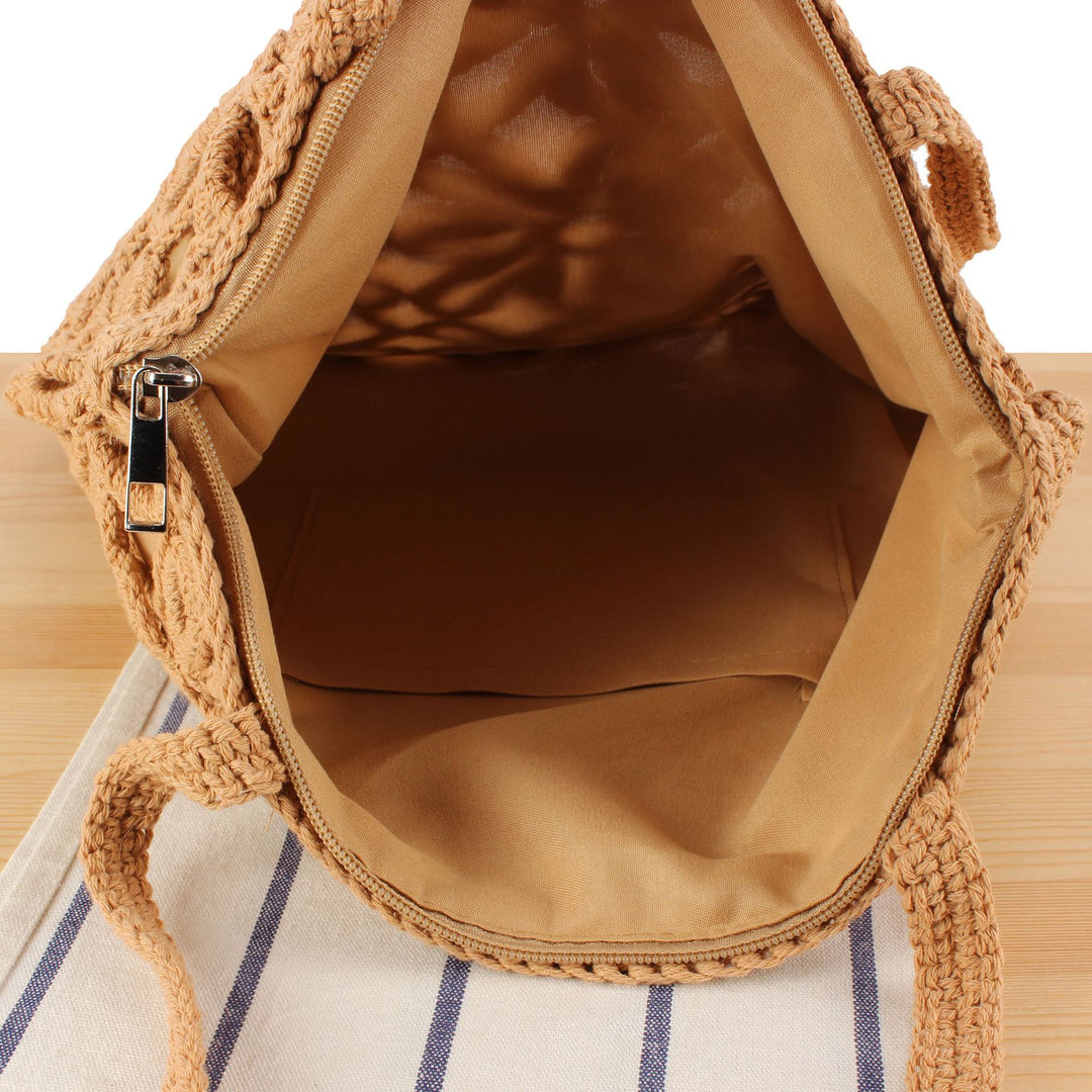 Macrame handbag with floral details Skanto