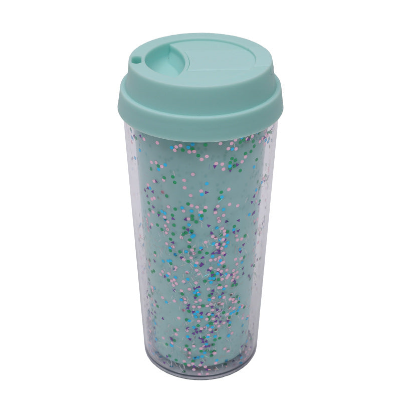 Dame Glitter Drikkekopp med Lekkasjefri Lokk og Ergonomisk Håndtak Skanto