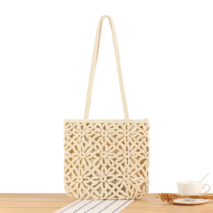 Macrame handbag with floral details Skanto