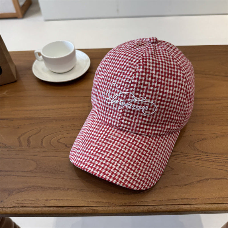 Kvinne Gingham Rutete Baseball Caps Skanto