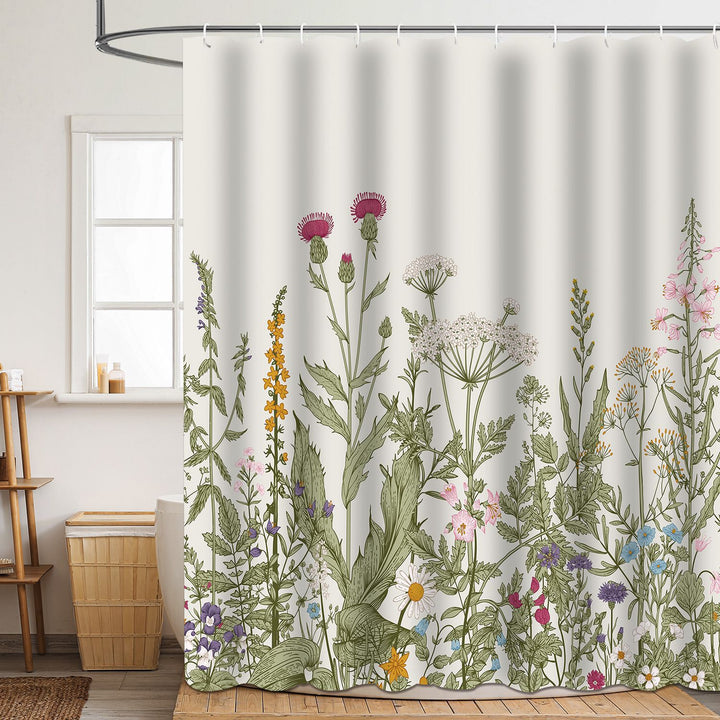 Blomster mønstrede badekar dusjforheng Skanto