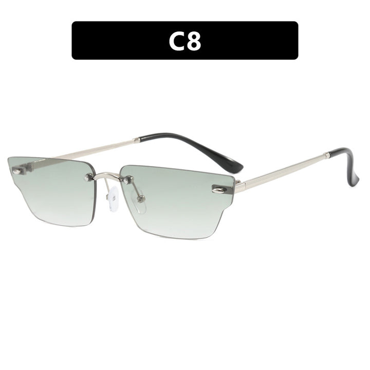Dame geometrisk solbrille med filigranramme og transparente glass Skanto