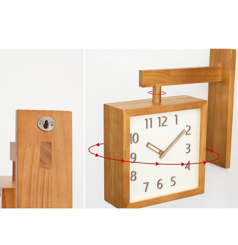 Skanto | Vegg-hjørne-to-sidig Tre-analog-klokke