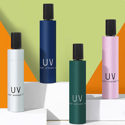 Kvinne sammenleggbar paraply med UV-beskyttelse og solid ramme Skanto