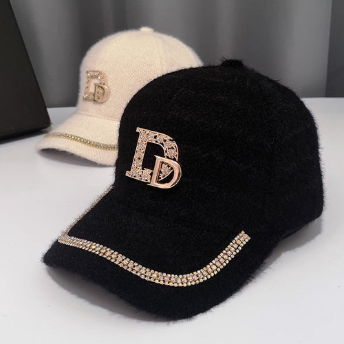 Kvinners luksuriøse utsmykkede ull baseballcap Skanto