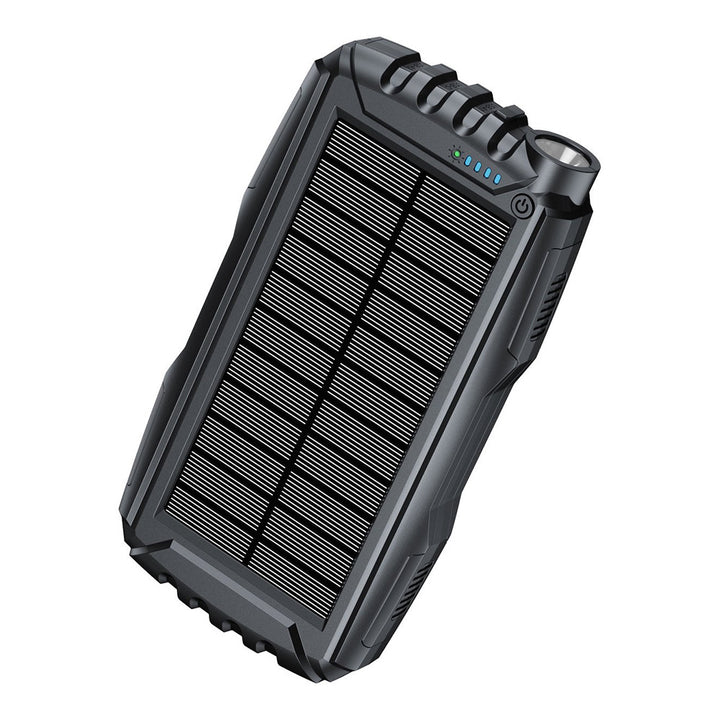 Robust solcellepowerbank med LED-lommelykt Skanto