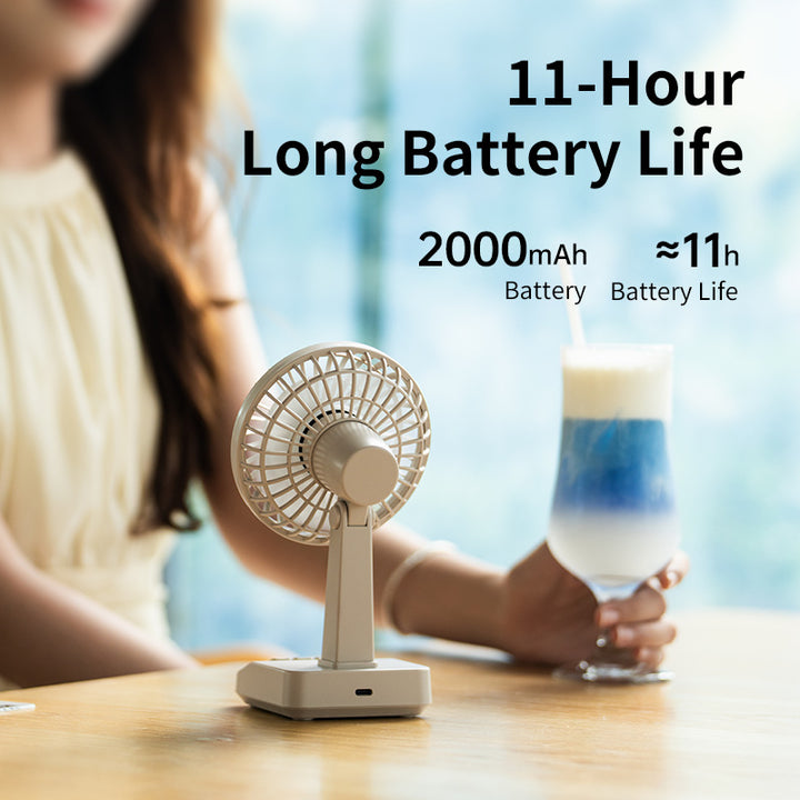 Unisex nan kompakt oppladbar bordvifte med vippehode og stille likestrømsmotor Skanto