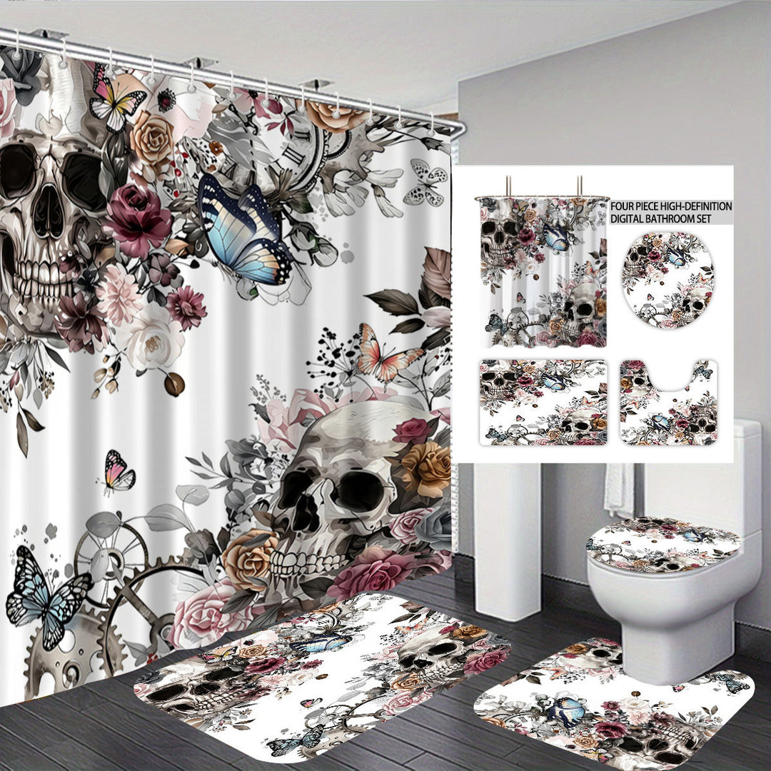 Kunstnerisk Skull Baderomsdekor Sett Skanto