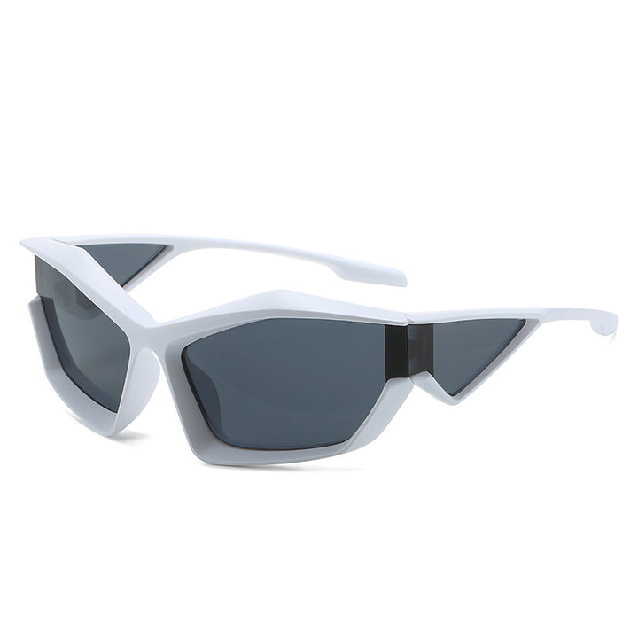 Dame sporty performance solbriller med moderne geometrisk ramme Skanto