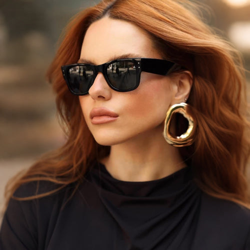 Herre Retro-Inspirert Bred Ramme Solbriller Skanto