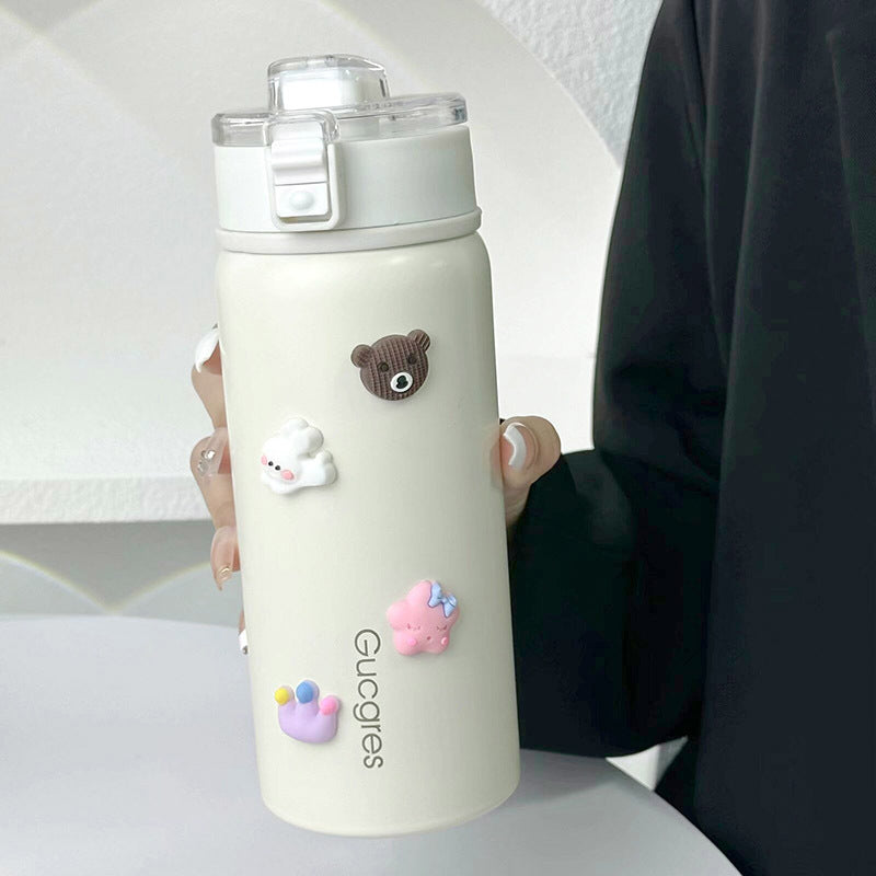 Dame isolerende drikkeflaske med sikker klaffelokk og leken design Skanto