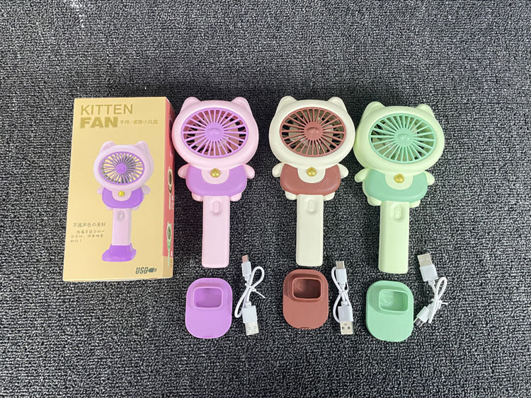 Unisex Bærbar Mini Håndvifte med søtt kattemotiv Skanto
