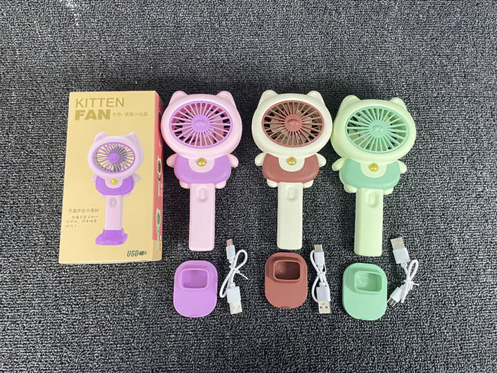 Unisex Bærbar Mini Håndvifte med søtt kattemotiv Skanto