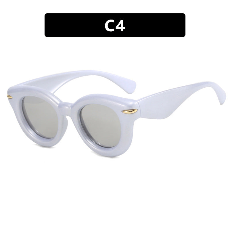 Dame Cat-Eye solbriller med ekstravagant ramme og beskyttende UV-beskyttelse Skanto