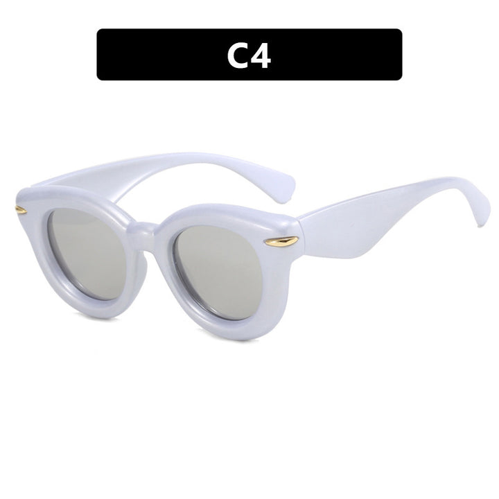 Dame Cat-Eye solbriller med ekstravagant ramme og beskyttende UV-beskyttelse Skanto