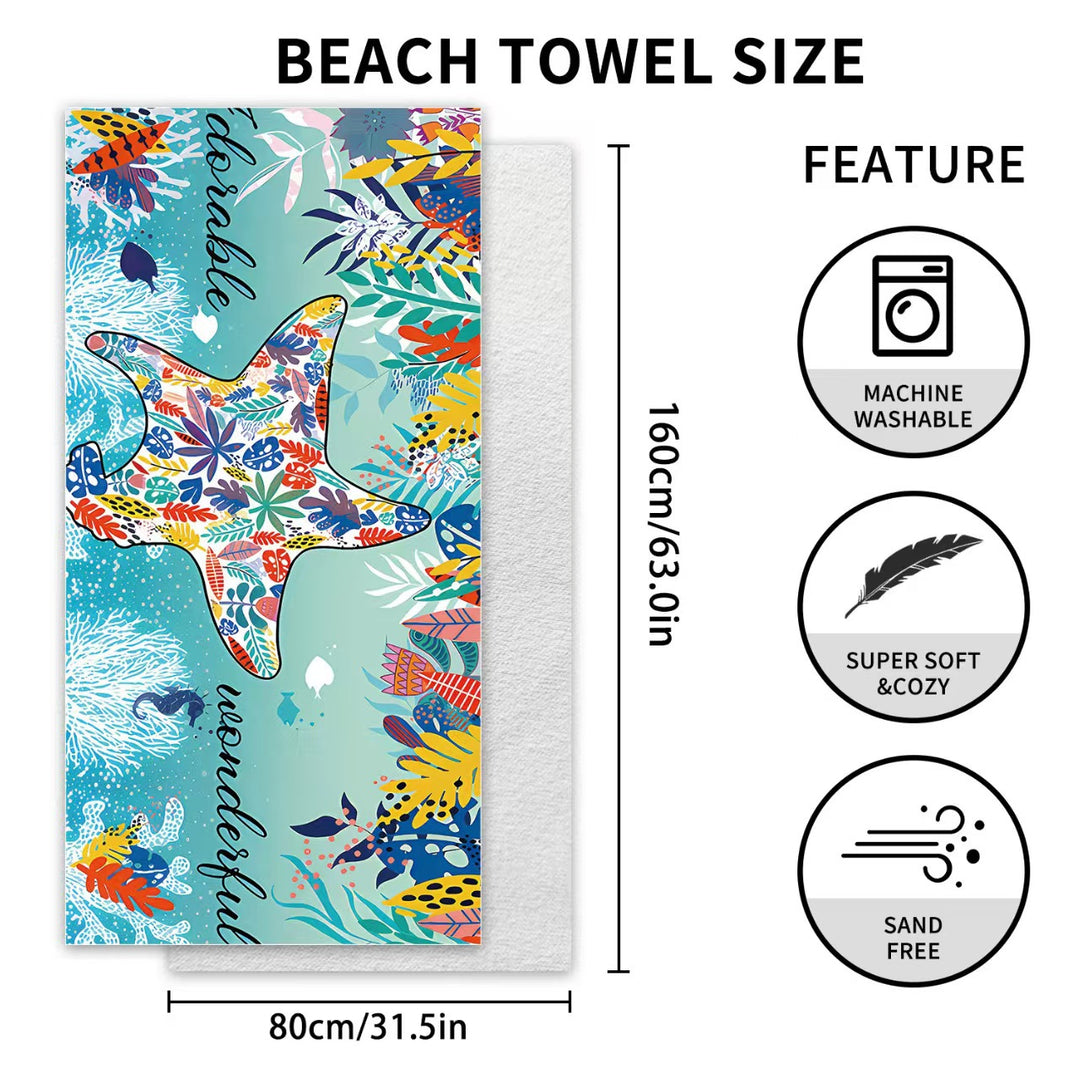 Ladies beach towel with maritime stripe pattern Skanto