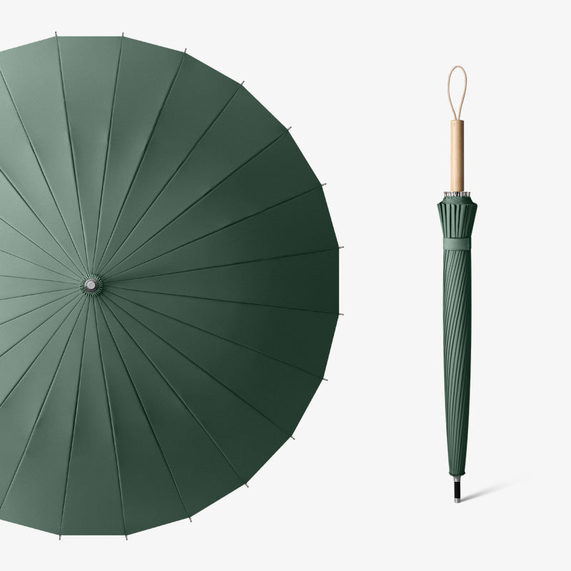 Damer elegant zusammenklappbar paraply med ergonomisk treskaft Skanto