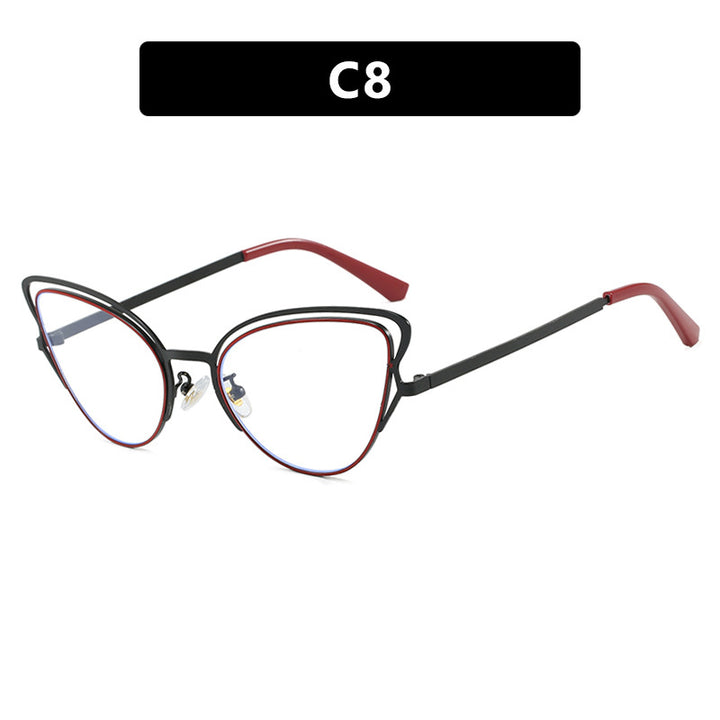 Dame Cat-Eye Briller med edelt metallramme og komfortabel passform Skanto