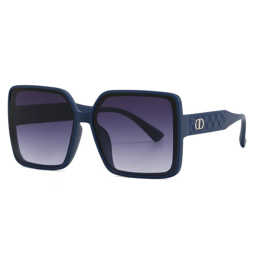 Damer moterik firkantet solbrille med gjennomsiktig design Skanto